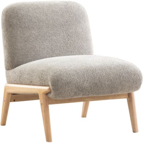 Chaise longue en tissu scandinave – Tissu chenille doux et cadre en bois solide,idéal pour le salon et la chambre,gris(MI)