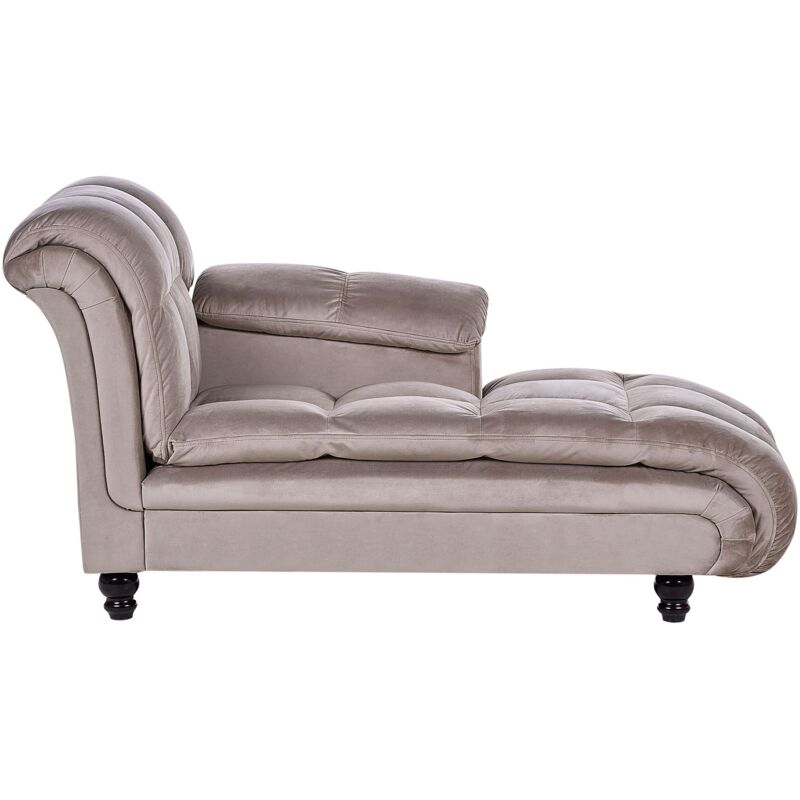 Chaise Longue Méridienne Tapissée en Tissu Beige Moelleuse et Confortable pour Salon Moderne Beliani
