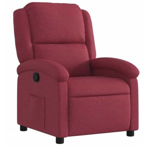 Chaise longue en tissu velours rouge vin – Canapé lit relax réclinable avec accoudoirs, idéal pour salon, chambre ou espace détente