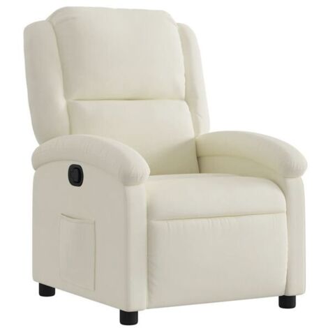 Chaise longue en velours beige – Canapé relax design élégant pour salon, dossier inclinable et repose-pieds rétractable, confort premium