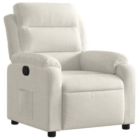 Chaise longue en velours beige – Fauteuil relax design élégant pour salon ou chambre, dossier inclinable et assise moelleuse