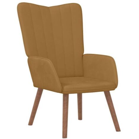 Chaise longue en velours brun – Canapé relax design élégant pour salon, dossier inclinable et repose-pieds rétractable, confort maximal
