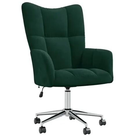 Chaise longue en velours, dossier inclinable et repose-pieds réglable, design élégant et confort maximal pour salon ou chambre – Vert foncé