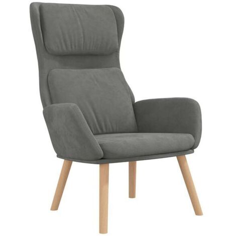 Chaise longue en velours gris foncé – Canapé lit réclinable élégant pour salon ou chambre, design contemporain et confort maximal