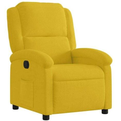 Chaise longue en velours jaune – Canapé lit inclinable avec dossier réglable, design moderne et élégant pour salon ou chambre