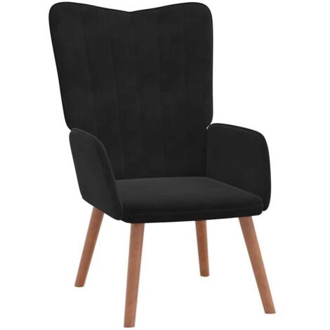 Chaise longue en velours noir – Canapé relax design élégant avec dossier réglable, idéal pour salon ou chambre (sans logo ni marque)