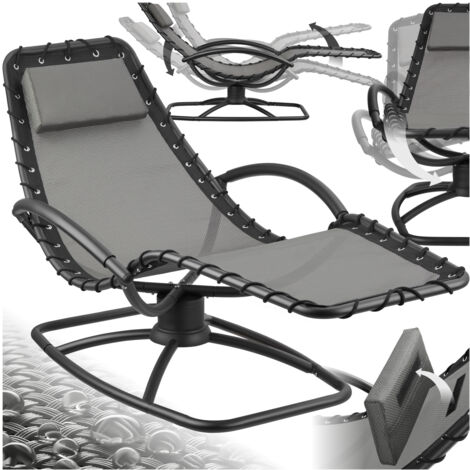 Tectake – Chaise longue ergonomique balançante – Acier revêtu – Dimensions 77x170x83 cm – Capacité 120 kg – Confort optimal pour détente extérieure