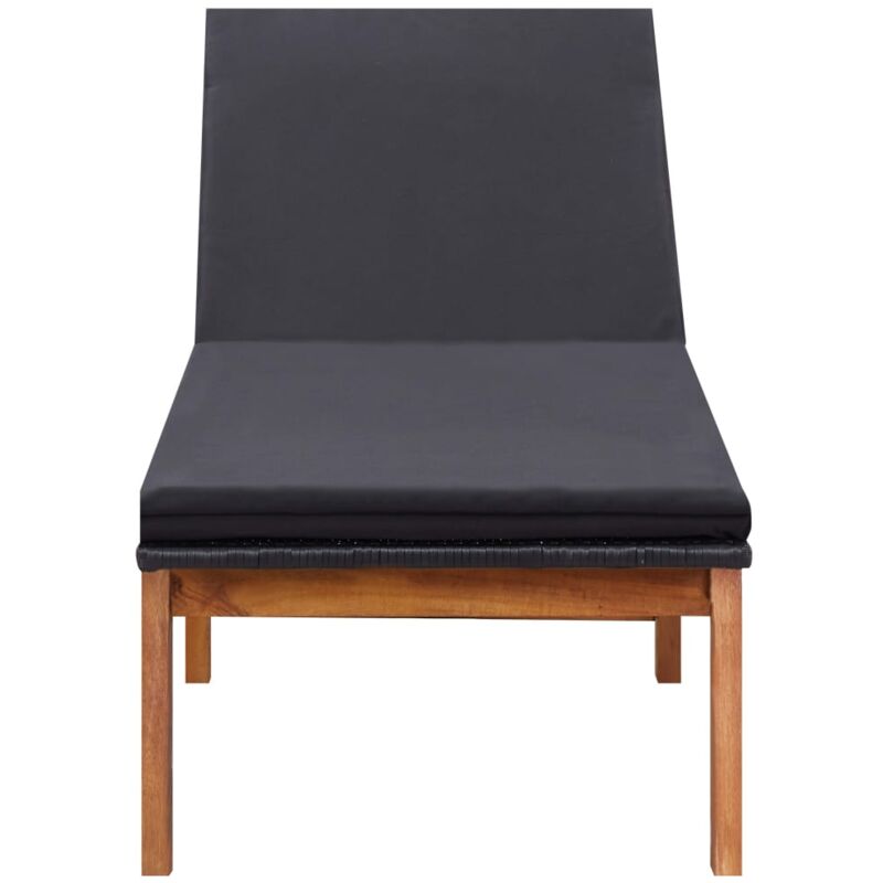 Vidaxl - Chaise longue et coussin Résine tressée et bois d'acacia massif