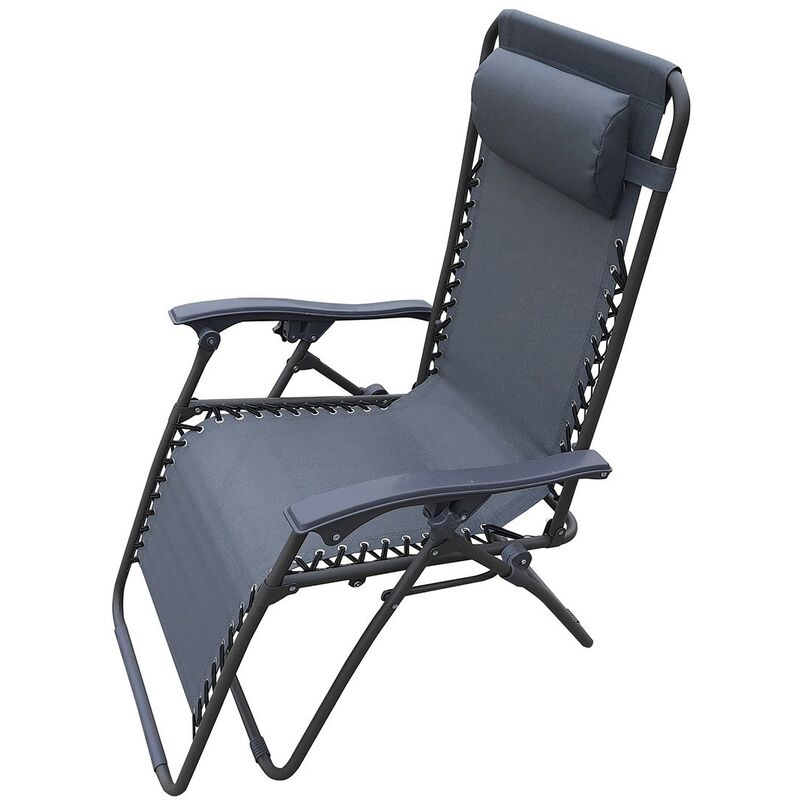 caesaroo - chaise longue firenze avec cadre en acier peint anthracite gris anthracite