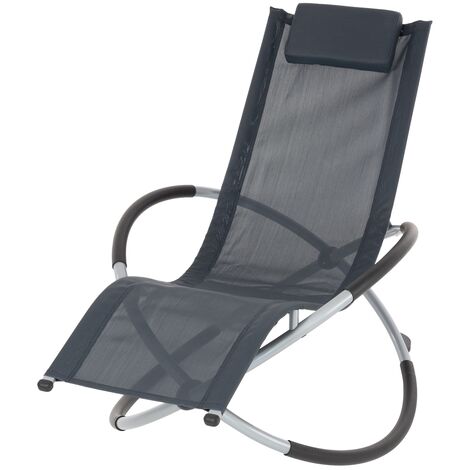 Chaise longue géométrique jardin extérieur pliable chaise relaxation anthracite