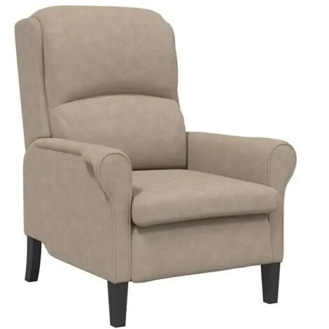 Chaise longue gris-beige en microfibre – Dimensions 76 x 94 x 102 cm – Confort ergonomique, design moderne, idéale pour salon ou chambre