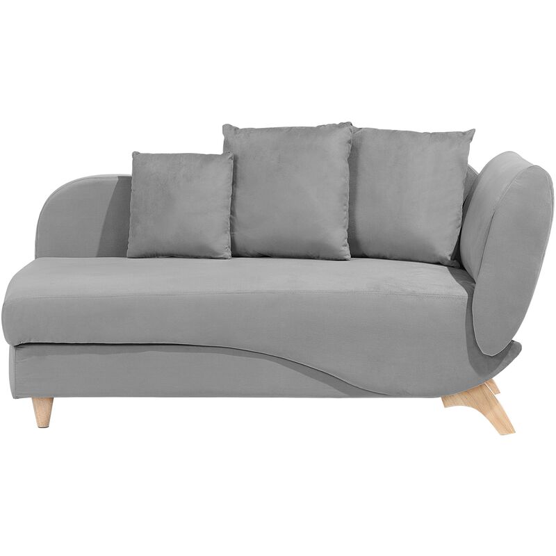 

Chaise longue de terciopelo gris claro derecho MERI