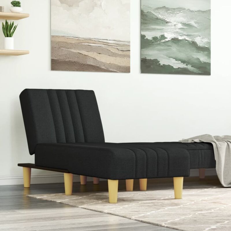 Chaise longue noir tissu Vidaxl