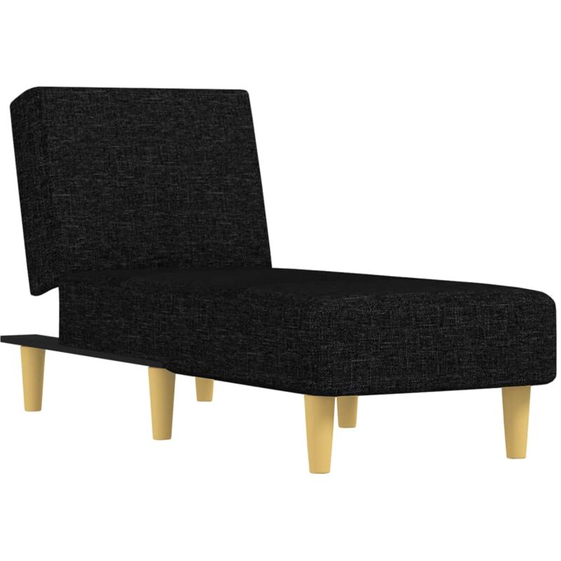 Chaise longue noir tissu Vidaxl