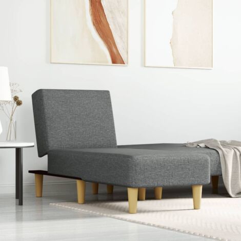Chaise longue gris foncé tissu vidaXL