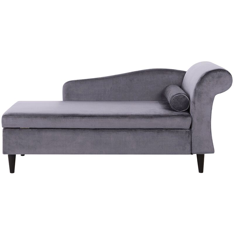 

Chaise longue de terciopelo gris oscuro derecho LUIRO