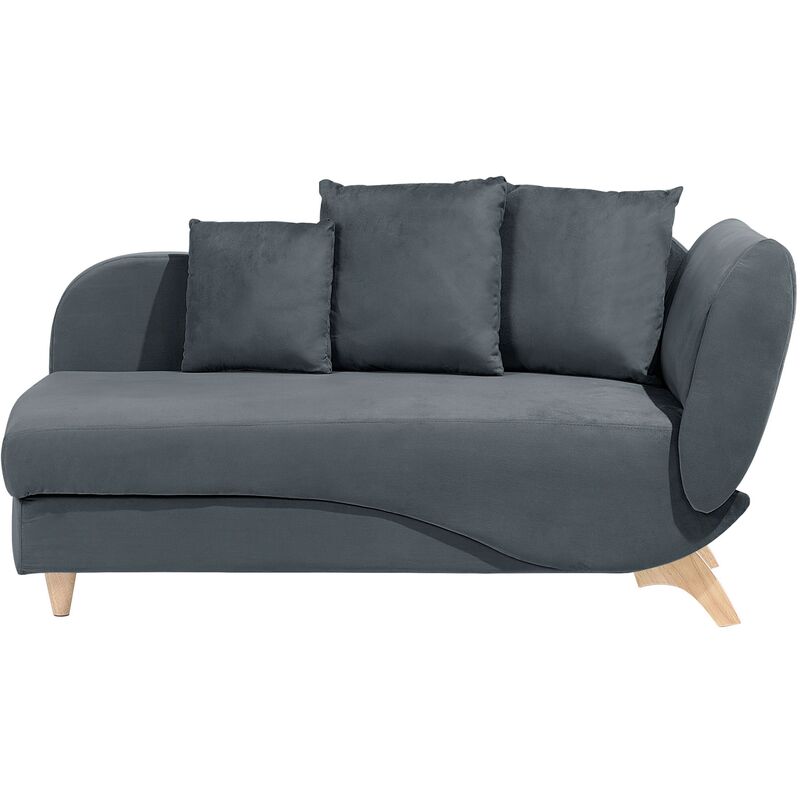 

Chaise longue de terciopelo gris oscuro derecho MERI
