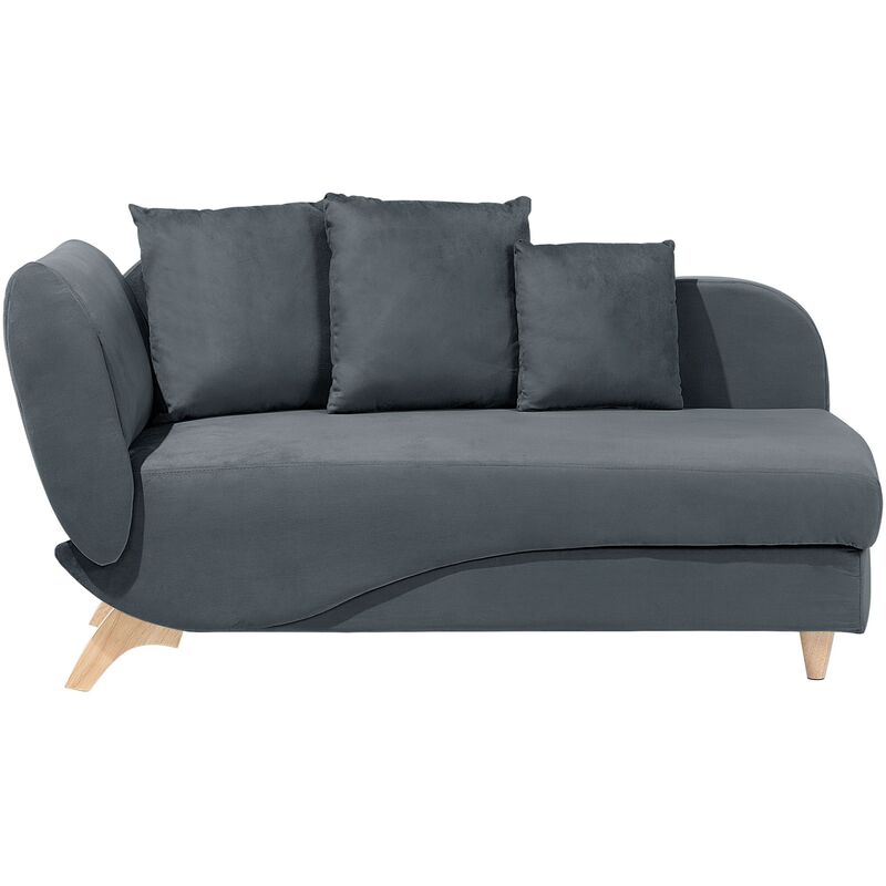

Chaise longue de terciopelo gris oscuro izquierdo MERI
