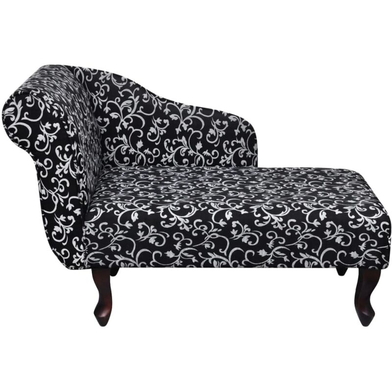 vidaXL Chaiselongue Schwarz und Weiß Stoff