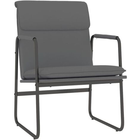 Chaise longue grise, dimensions 55x64x80 cm, en similicuir.