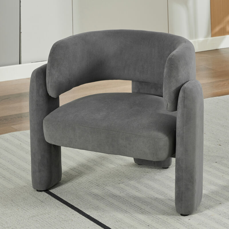 Fauteuil de salon, chaise simple robuste parfait pour les petites pièces 78x52x74 cm, gris