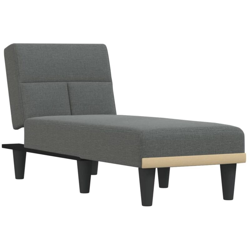 Vidaxl Chaise Longue In Tessuto Grigio Scuro