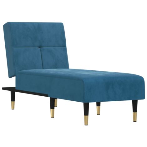 Chaise Longue in Velluto Blu vidaXL