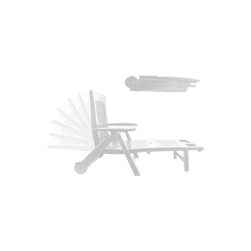 Chaise longue Ipae Progarden Zircone Pliable Avec des roues Blanc polypropylène (72 x 195 x 101 cm)