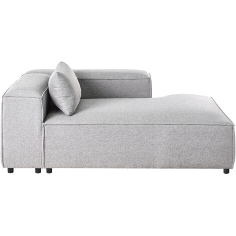 Chaise longue izquierda moderna tapizado de tela para sofá gris claro Brande