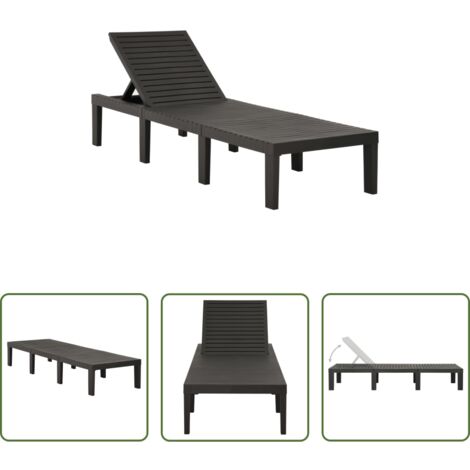 Chaise longue jardin -  Chaise longue plastique anthracite