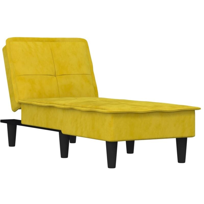 Chaise longue jaune velours vidaXL