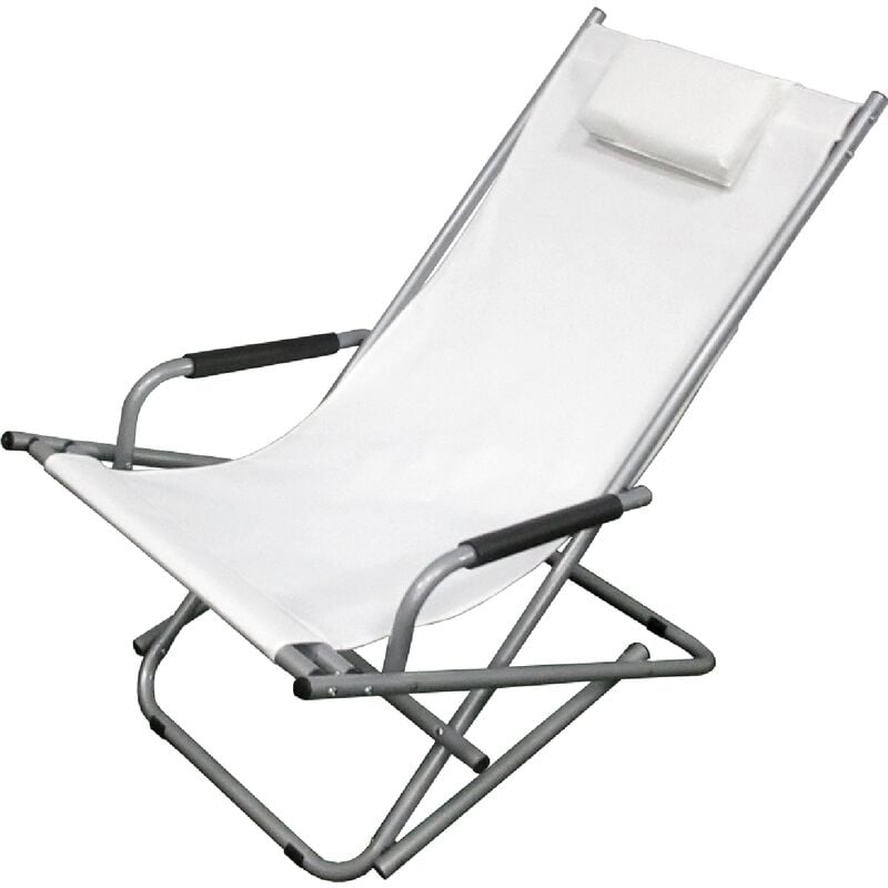 Chaise longue Katia structure acier XYC017 blanc pour jardin piscine mer