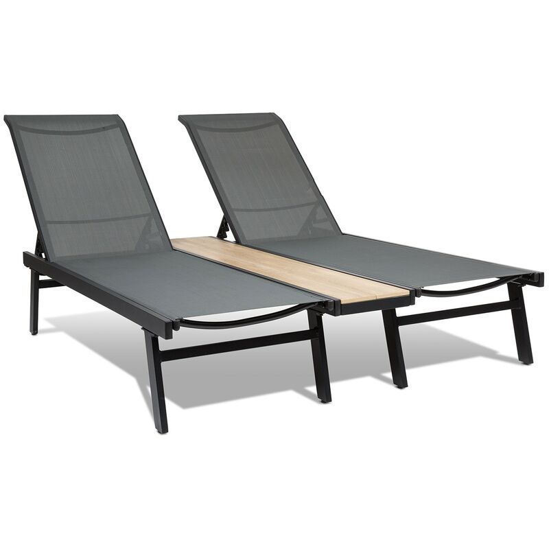 Blumfeldt - chaise longue, transat avec dossiers réglables, chaise longue de jardin avec cadre en aluminium, lounger avec housses imperméables, pour