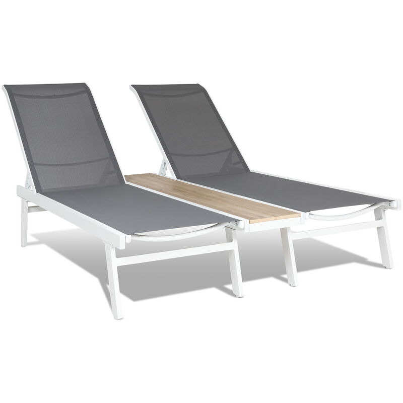 Blumfeldt - chaise longue, transat avec dossiers réglables, chaise longue de jardin avec cadre en aluminium, lounger avec housses imperméables, pour