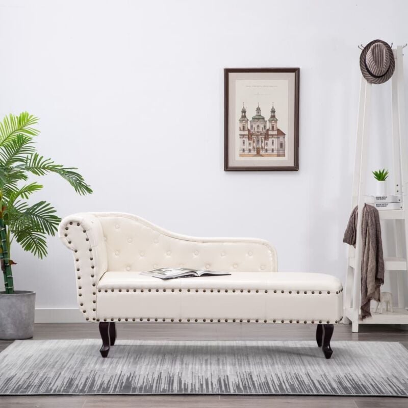 Vidaxl - Chaise longue Blanc crème Similicuir
