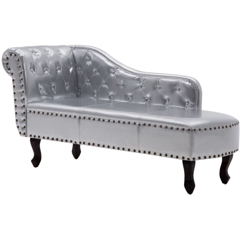 Chaise longue Argenté Similicuir vidaXL
