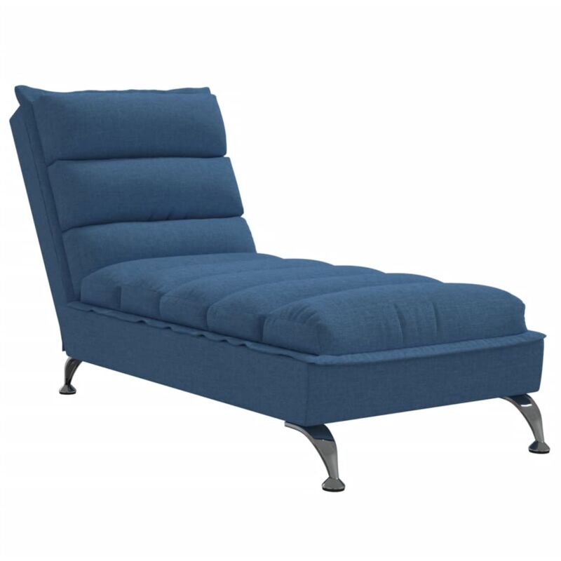 Chaise Longue Con Cuscini Blu In Tessuto Vidaxl