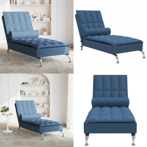 Chaise Longue Massaggi Cuscino a Rullo Blu in Tessuto - Cuscino a rullo - Massaggio
