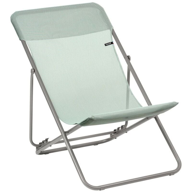 Lafuma Mobilier - Transat Jardin Pliable - Chilienne Multi-positions - Largeur 58cm - Maxi Transat - Batyline® Iso - Vert Tilleul