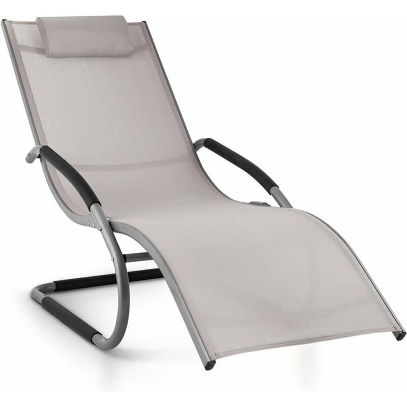 Maxxgarden - Chaise de Jardin - chaise longue à bascule d'extérieur - charge utile de 110 kg - Gris - gris