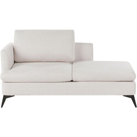 Chaise longue moderna a la izquierda tapicería de tela de poliéster con patas de metal cojín beige claro Sievoz
