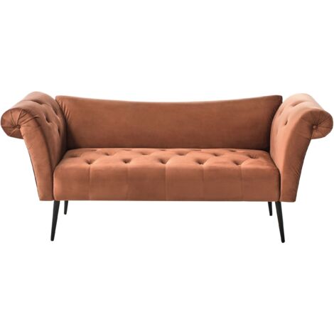 Chaise Longue NANTILLY Velvet Golden Brown