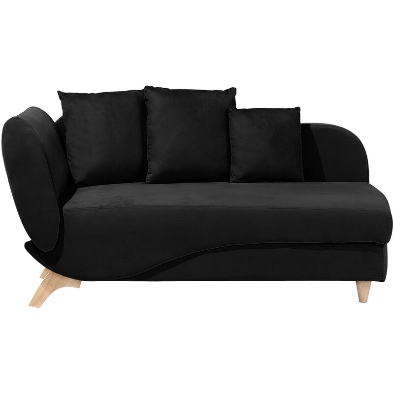 

Chaise longue de terciopelo negro izquierdo MERI