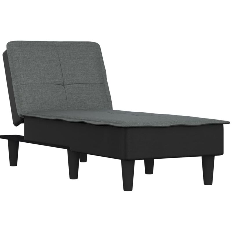 Chaise longue gris foncé tissu