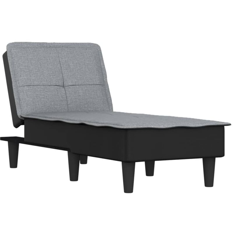 Chaise longue gris clair tissu Vidaxl