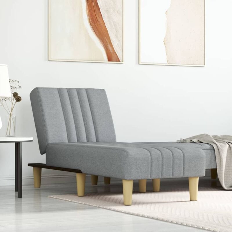 Chaise longue gris clair tissu Vidaxl