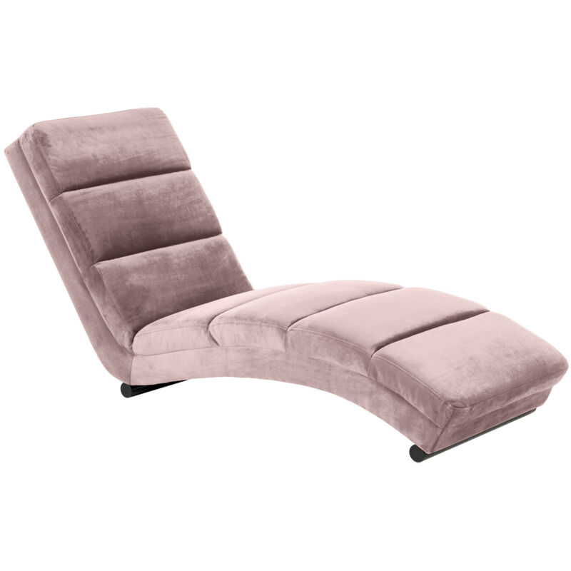 Image of Chaise longue Oakland 312, Rosa Dusty, 82x60x170cm, Arazzo, Gambe: Metallo - Rosa Dusty