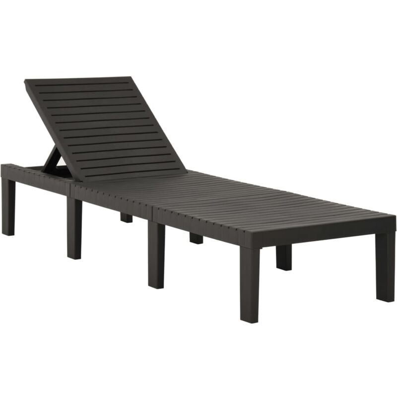 Chaise longue plastique anthracite vidaXL