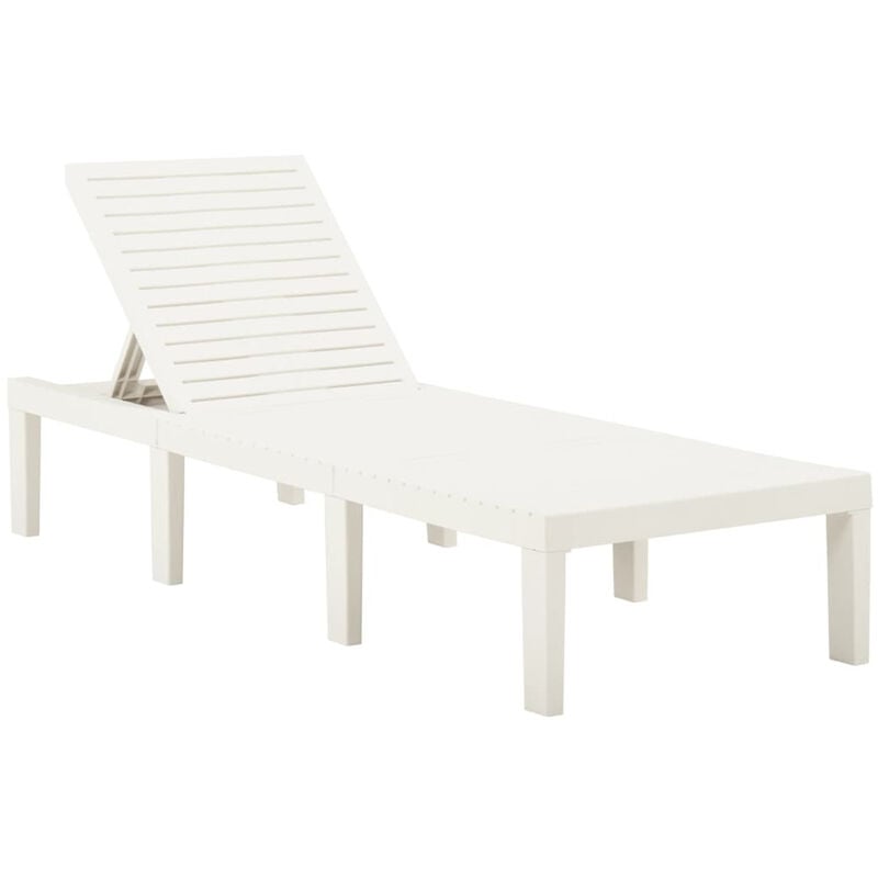 Chaise longue Plastique Blanc,195 x 65 x 32 cm
