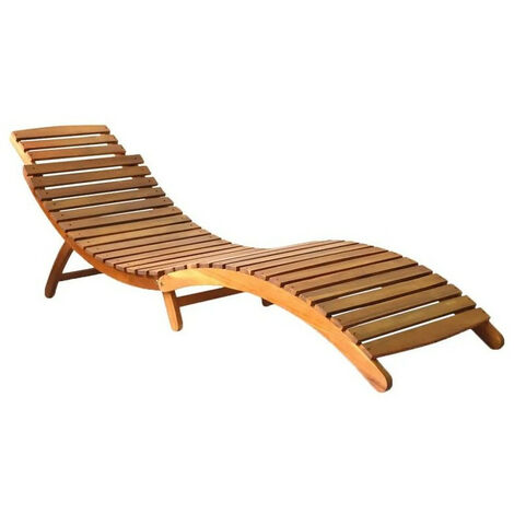 Chaise longue pliable acacia massif clair huilé Tulak
